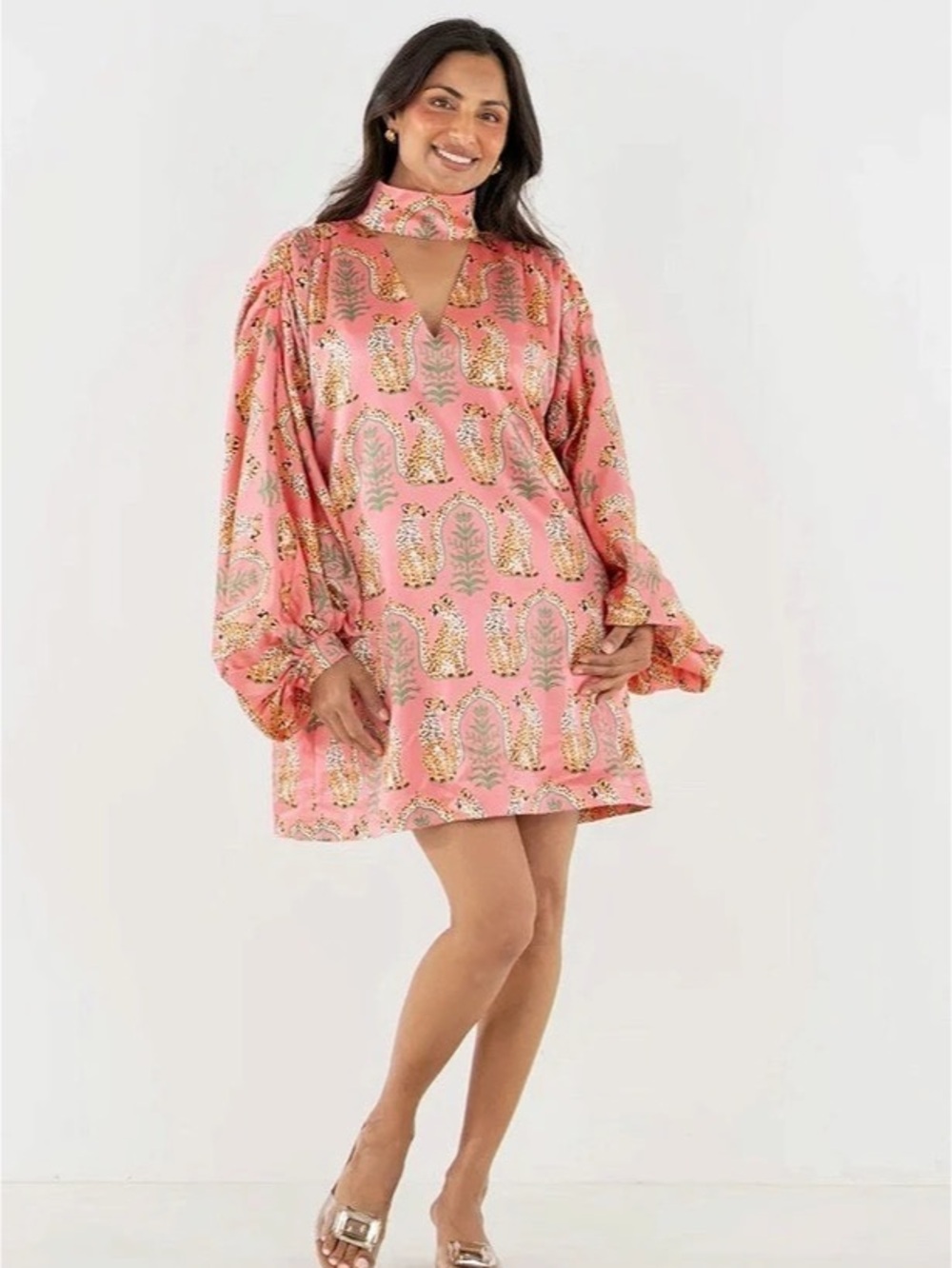 Emily McCarthy Poppy Cabaret Dress Pink Paisley Mini